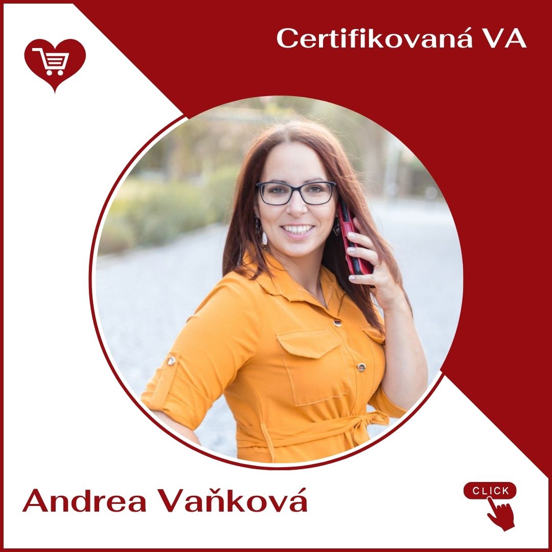 Andrea Vaňková - specialistka na e-mailing a technické nastavení online podnikání. Certifikovaná virtuální asistentka.