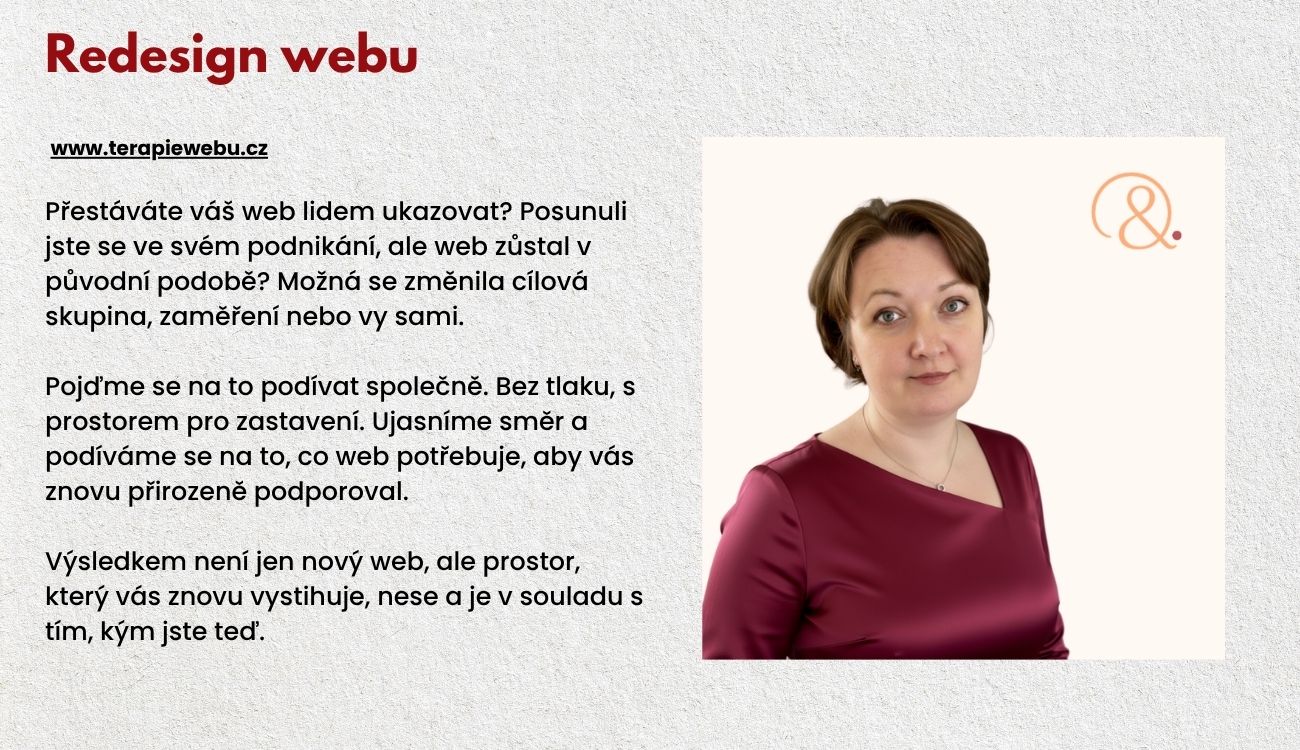 terapiewebu.cz - Štěpánka Horák Voborníková - tvorba webových stránek, redesign webu, webdesign, web pro podnikatelky, tvorba webu na míru, redesign webových stránek, webová strategie, UX web, branding webu, web pro služby, moderní webdesign, osobní web, web pro ženy podnikatelky