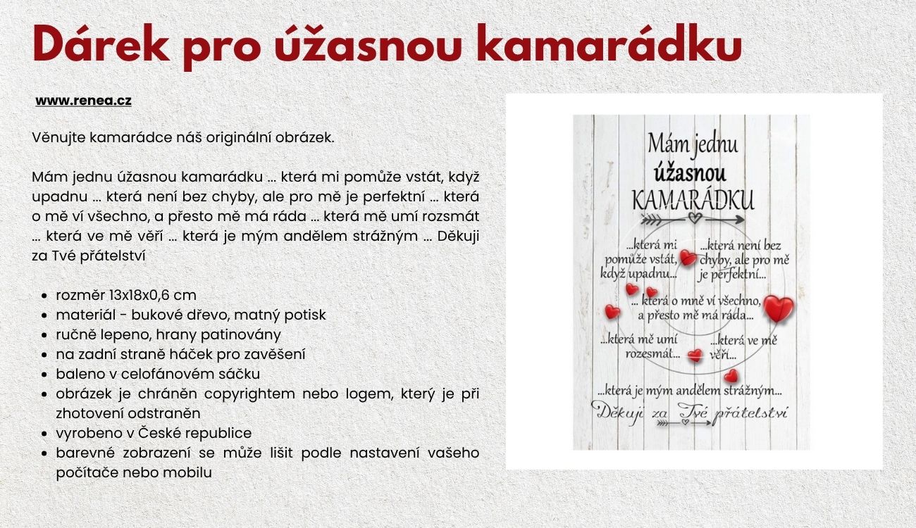 renea.cz - dárky a dekorace, dřevěné cedulky s textem, keramika.