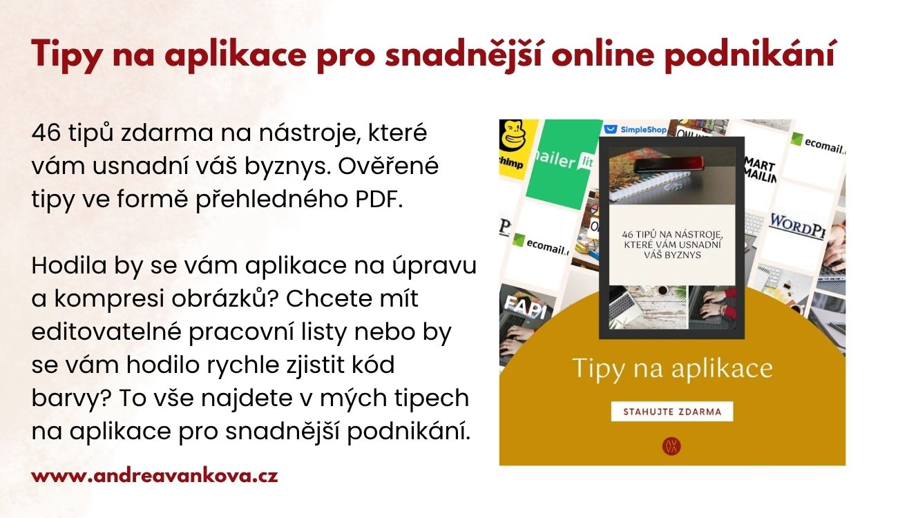 andreavankova.cz - Andrea Vaňková - certifikovaná virtuální asistentka. Správa e-mailingu, správa webu, tvorba členských sekcí, automatizace prodeje, dlouhodobá spolupráce, konzultace, videonávody, delegování.